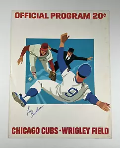 7-7-1974 Braves @ Cubs MLB Program - Hank Aaron HR #725 - Lou Boudreau Autograph - Picture 1 of 3