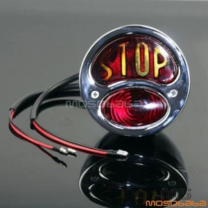 Chrome Rear Tail Light Brake Stop Red Lamp For Chopper Ford Model A Taillight - Picture 1 of 1