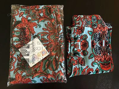 LulaRoe OS L/XL Mommy And Me CONJUNTO Leggings Paisley Floral Rojo/Azul/Negro ¡UNICORNIO! Foto 1 de 4