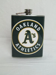Oakland A's Athletics Acero inoxidable 8oz. Frasco de cadera FB10A - Imagen 1 de 2