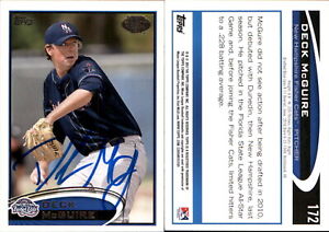 Deck McGuire Signed 2012 Topps Pro Debut #172 Card New Hampshire Fisher Cats