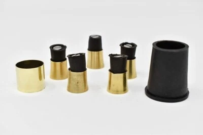Set Of 5 Bottom Rubber Brass Replacement Rubber brass For Walking Cane Tips Gift - Image 1 of 4