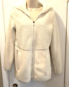 Fila small Cream Teddy Jacket with Hood and Fitted Waist 25-122-1 - Picture 1 of 7