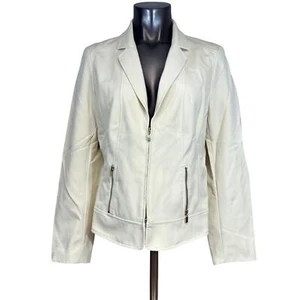 Conrad C Damen Jacke Moto Biker Ivory Y2K Edgy Matrix Stretch 8 - Bild 1 von 6