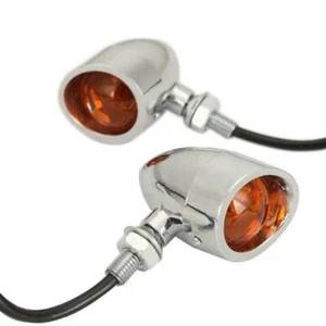 Luces de señal de giro cromadas ámbar para motocicleta 2 piezas para Harley Sportster XL1200 883 - Imagen 1 de 9