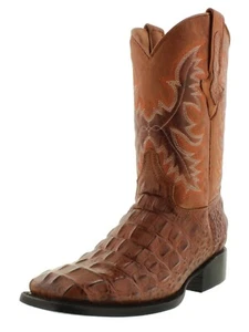 Botas Vaqueras Para Hombre Western Coñac Estampado Caimán Botas Vaquero Talla 12.5, 13.5 - Imagen 1 de 5