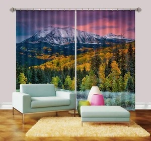 3D Mountain Forest G2023 Photo Blockout Curtain Fabric Window Honey 2023 - Picture 1 of 7
