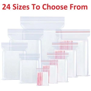 Clear PE Zip-lock Food Grade Bags Plastic Grip Self Seal Resealable Storage Bags - Picture 1 of 3