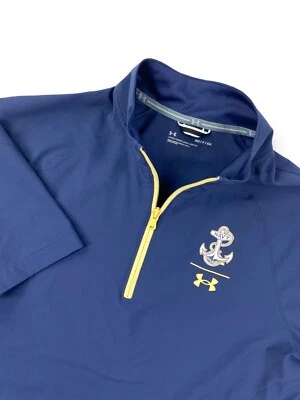 UNDER ARMOUR x GUARDIAMARINAS AZUL MARINO Hombres Rendimiento 1/4 Cremallera Manga Corta Golf Pequeño Foto 1 de 4
