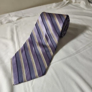 Joseph & Feiss Purple Striped Mens 100% Silk Tie Size 58x4 Inches - Picture 1 of 7