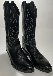 Old West Leder Schwarz TMB3010 Cowboy Western Stiefel Herren Gr. 9D Lesen - Bild 1 von 18