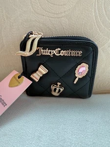 NWT Juicy Couture black Juicy Girls Only L-Zip Card Case wallet bag - Picture 1 of 6