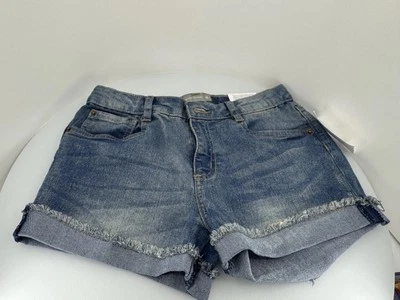 Lucky Brand Girls' Big 5-Pocket Cuffed Stretch Denim Shorts, Riley Ada wash, 14 - Image 1 of 4