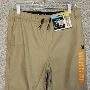 Hurley Youth Performance Jogger Size 18/20 Tan Khaki Stretch Pacer Twill $40 NEW - Picture 1 of 11