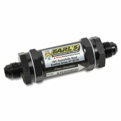 Earls AT230204ERL Aluminum In-Line Fuel Filter Size: -4AN Male to -4AN Male - Image 1 of 3