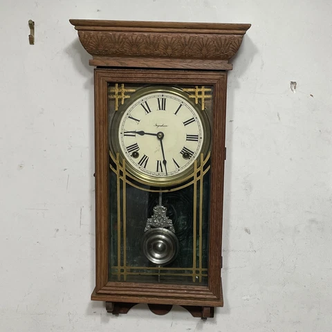 Antique Sessions Mini Store Regulator Hanging Kitchen Clock Mission Style Cover