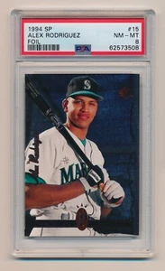 1994 Upper Deck SP Alex Rodriguez Foil Rookie Card RC #15 PSA 8 Mariners NM-MT - Picture 1 of 2