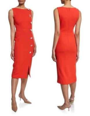 Vestido Vaina Lela Rose Cuello Barco con Botones de Flores en Rojo Brillante talla 2 $1290 Foto 1 de 4