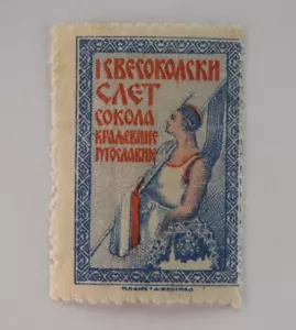 1933 Sokolski Halcón del Reino Eslovenia PÓSTER SELLO usado mh - Imagen 1 de 2