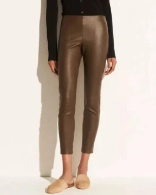 PANTALONES VINCE XXS PUNTADA DELANTERA CUERO CORDERO LEGGING ELÁSTICO OLIVA PULL ON NUEVOS CON ETIQUETAS $995 Foto 1 de 4
