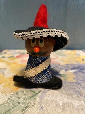 VINTAGE WOODEN Mexican 3.25” Unmarked Troll - Изображение 1 из 2