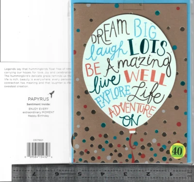 (C) - 1 BIRTHDAY PAPYRUS. BURGOYNE & HALLMARK Card with Envelope