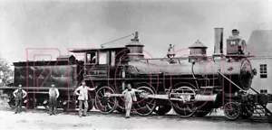 New York & New England Railroad (NY&NE) Engine 84 at Worcester, MA in 1888 -8x10 - Picture 1 of 1