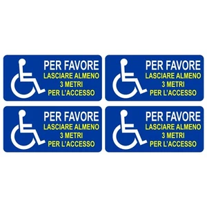 Adesivi Disabili Invalidi Kit 4 pezzi - Rettangolo - Per Uso Esterno e Interno - Imagen 1 de 2