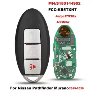 Llavero inteligente sin llave para Nissan Pathfinder Murano 2019-2020 433 MHz 4A S18014490 - Imagen 1 de 4