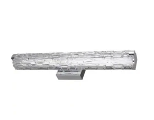 Feiss WB1869CH-L1 Cutler LED Vanity Bath Light, Chrome, Staggered Rock Glass - Picture 1 of 7