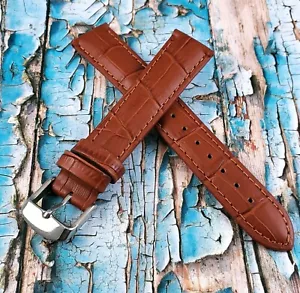 Hadley-Roma Heavy Padded Tan Genuine Leather Watch Strap MS898 18 mm - Picture 1 of 11