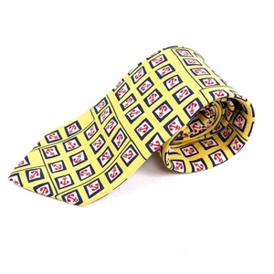 JoS A Bank Mens Novelty Geometric Yellow Anchor Silk Neck Tie Made in USA - Picture 1 of 11