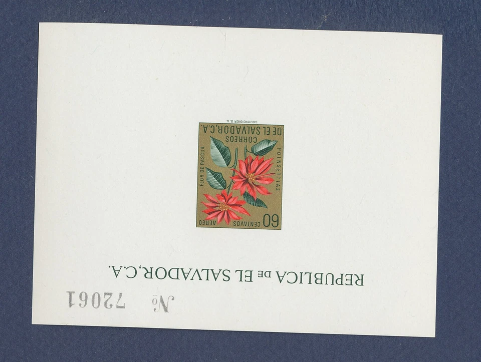 EL SALVADOR - Scott 718 - MNH S/S - Flores de Poinsétia - --b - Imagem 1 de 1