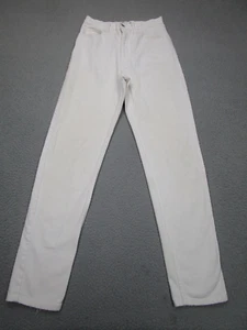 VINTAGE Guess Jeans Womens 30 White Tapered High-Rise 90s Grunge *ZIPPER FLAW - Picture 1 of 19