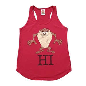 Vintage Looney Tunes Taz Tank Top Womens Extra Small Hi Bye Tasmanian Devil - Picture 1 of 12