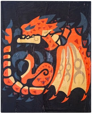 Monster Hunter Rathalos Icon, Dragon Super Soft  50" x 40" Throw Blanket New! Foto 1 de 2