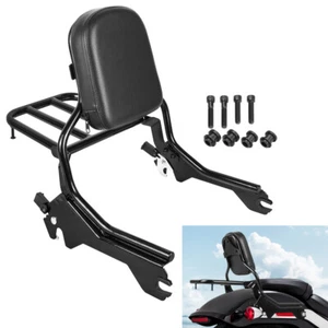 Detachable Sissy Bar Rear Backrest with Luggage Rack For 18-24 Harley Fat Boy - Foto 1 di 8