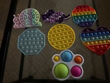Bundle Of 7 Pop It Fidget Toys - Colorful Pop It’s , Dimple Fidget Pack