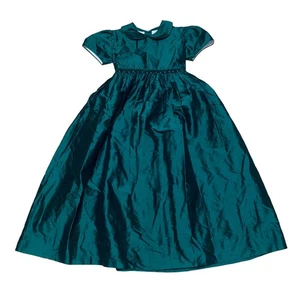 Strasburg Dress Silk Emerald With Pearls Girls size 10 Formal Special Occasion - Picture 1 of 11