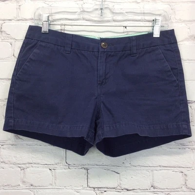 Шорты Merona женские размер 2 темно-синие плоские спереди пляжные фестивальные дорожные карманы - Изображение 1 из 4
