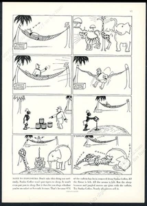 1932 Otto Soglow tigre jirafa elefante arte café Sanka anuncio impreso vintage - Imagen 1 de 1