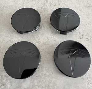 4x Tesla Alufelgendeckel Radnabenkappen 56mm passend für Tesla Model S X 3 Y schwarz glänzend - Bild 1 von 5