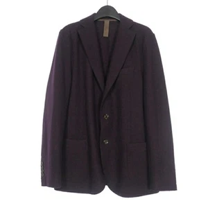 Eleventy Wool Flano Jersey 2B Blazer Long Sleeve Purple Men's Size 48 - Picture 1 of 5