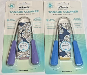 2 Dr. Tung's Stainless Steel Tongue Cleaner Scraper + Pouch Assorted Colors - Picture 1 of 6