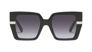 Quay Notorious 51mm Gradient Square Womens Sunglasses BLACK NEW w/ Case & Cloth - Picture 1 of 7