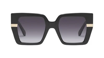 Gafas de sol Quay Notorious 51 mm cuadradas degradadas para mujer NEGRAS NUEVAS con estuche y tela Foto 1 de 4
