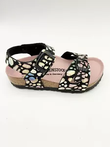 Sandalias Birkenstock negras coloridas Rio para niños Magic Stone ajuste estrecho - Imagen 1 de 5