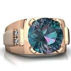 Natural Mystic Topaz Ring 925 Silver Gold Platted Men Wedding & Engagement Rings