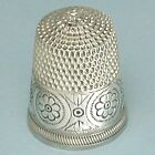 Antique Sterling Silver Flower Band Thimble by Simons Brothers * Circa 1890s
