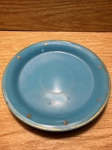 Rare PV Portieux Vallerysthal STARS French BLUE OPALINE Art Glass Saucer - Picture 1 of 6